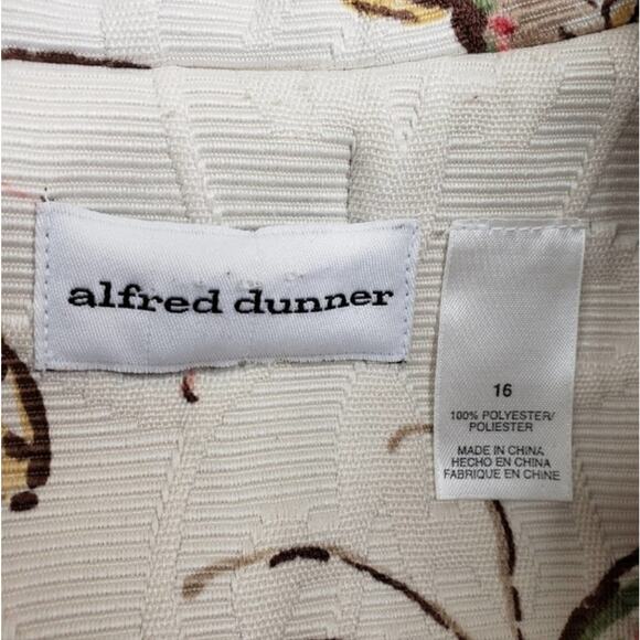 Alfred Dunner Butterfly Jacket Plus Sz 16 Ivory Brocade Textured Cottage Career - Picture 11 of 16